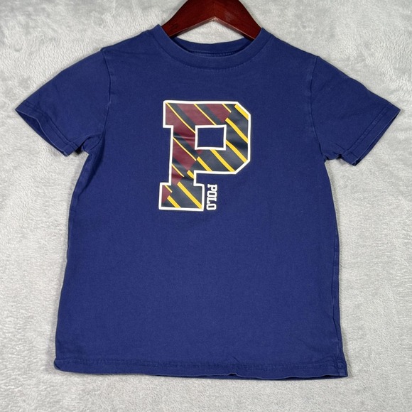 Polo Ralph Lauren Other - Polo Ralph Lauren Shirt Kids 6‎ Blue P Logo Graphic Tee Casual Varsity T-Shirt